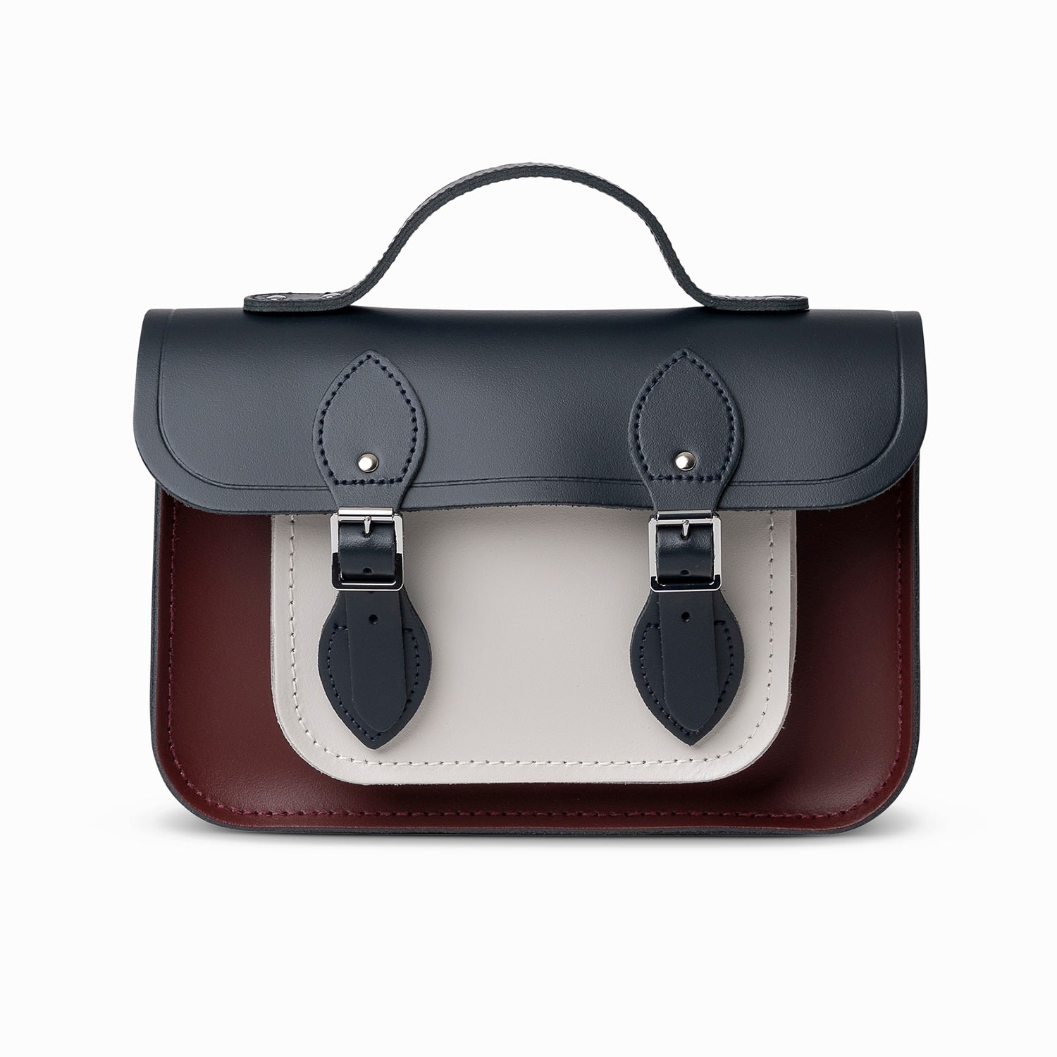 Women’s The 11 Inch Batchel -Clay, Oxblood & Navy One Size The Cambridge Satchel Co.