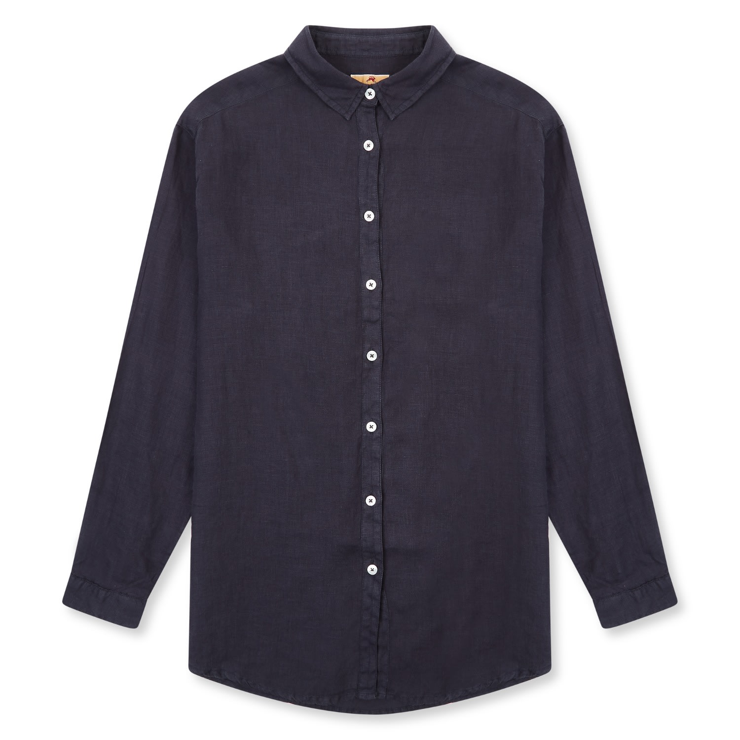 Blue Women’s Linen Shirt - Charcoal Medium Burrows & Hare