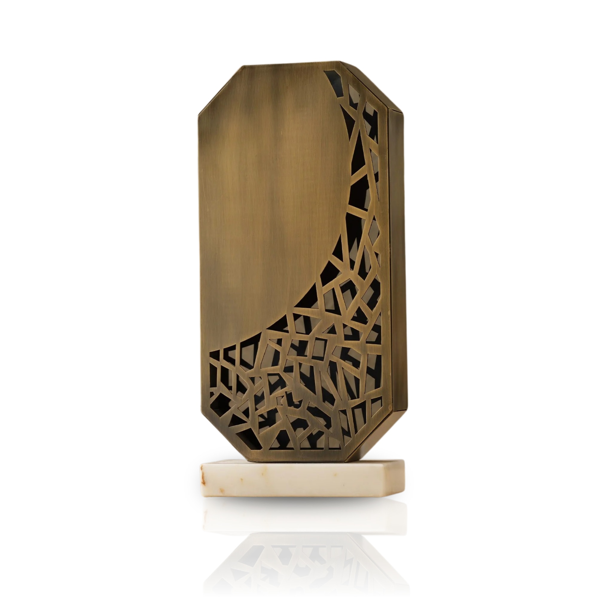 Marleth Gold Laser Cut Bronze Vase – Sculptural Design
