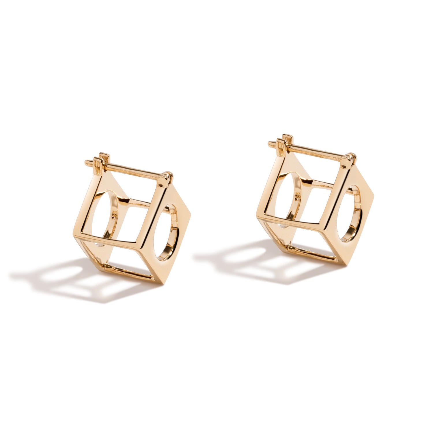 Women’s Screw It, Let’s Do It Earrings - 18K Gold Vermeil Square Box Hoop Earrings LÃºdere