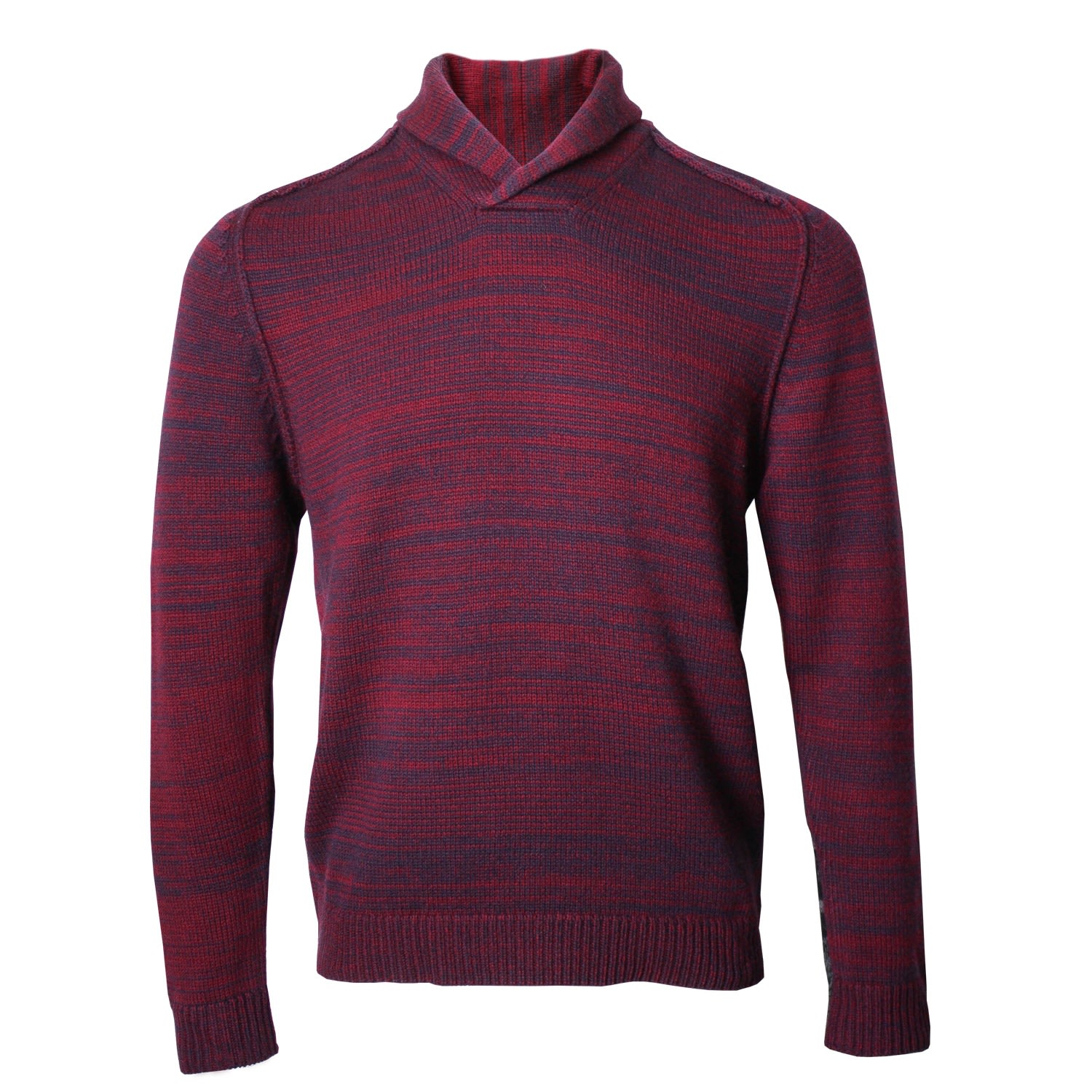 Men’s Blue / Red Sweet Shawl Neck Sweater In Burgundy Medium Lords of Harlech
