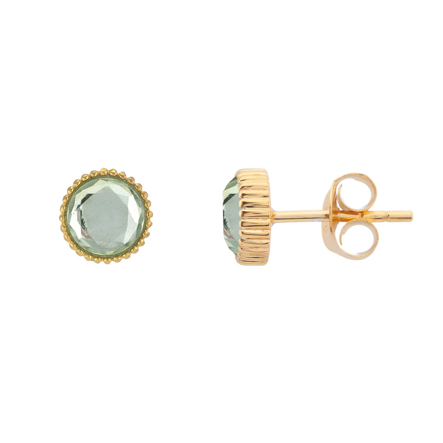 Women’s Gold / Green Barcelona August Birthstone Stud Earrings - Gold, Green Auree Jewellery