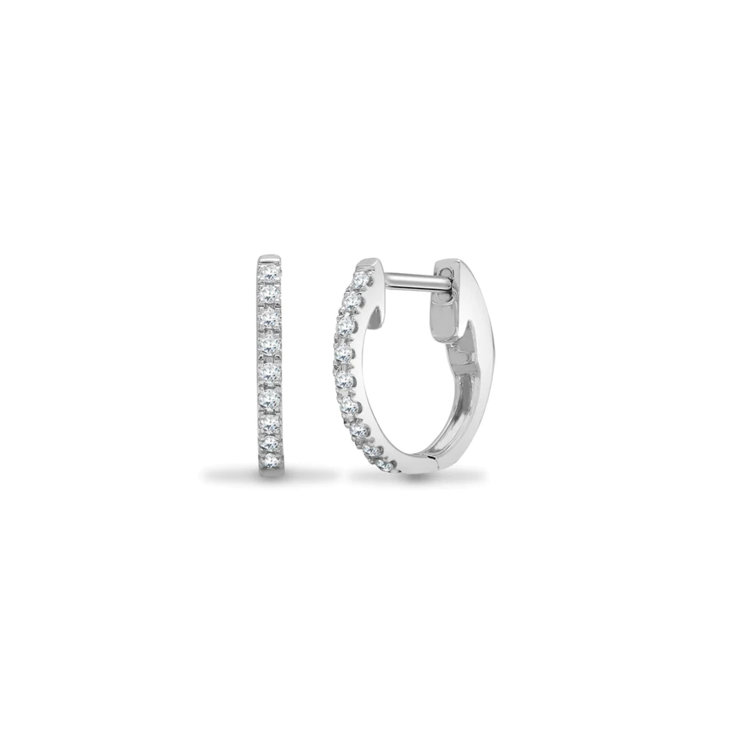 Cervin Blanc Women's Silver / White White Gold Diamond Hoop Earrings Over Half Carat In Multi