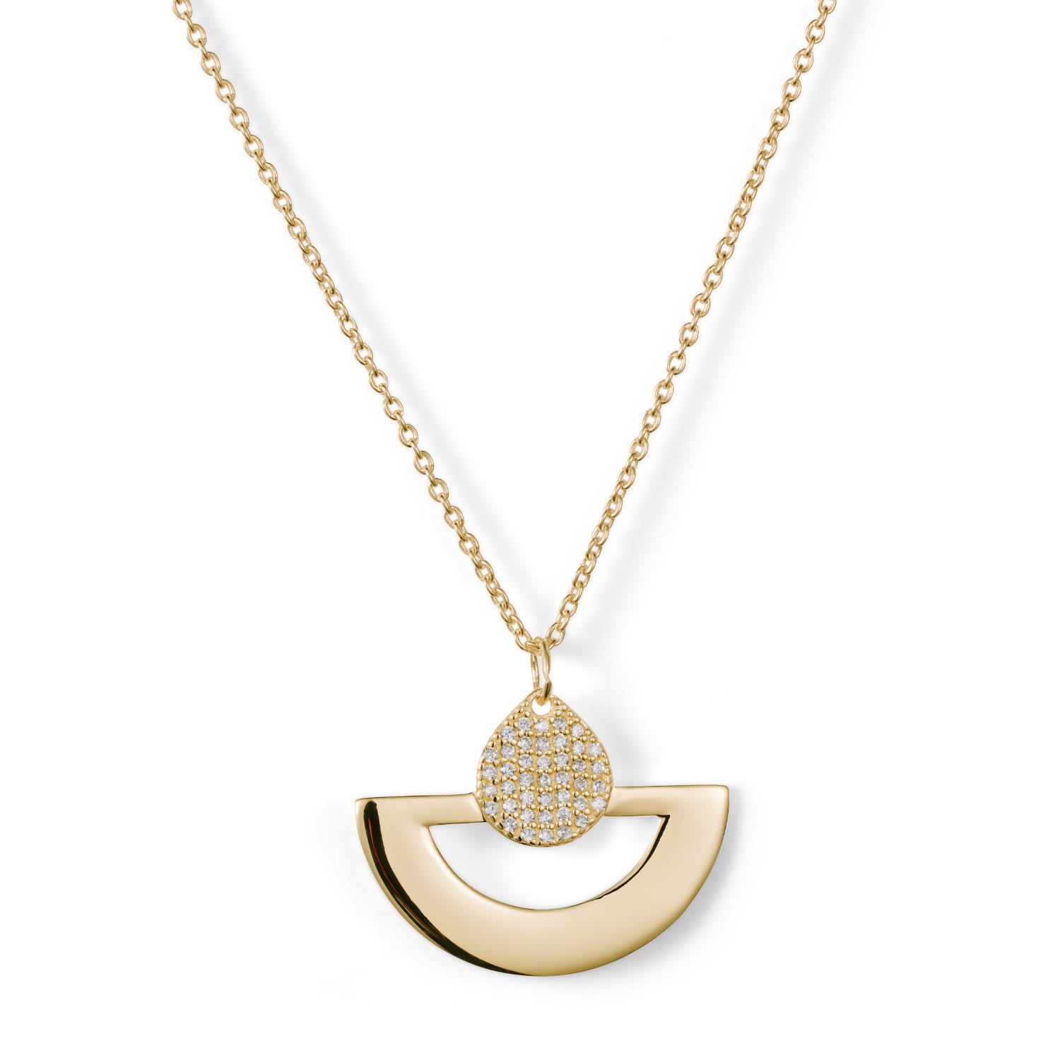 Women’s Mini Fan Pendant Necklace - Gold Toolally