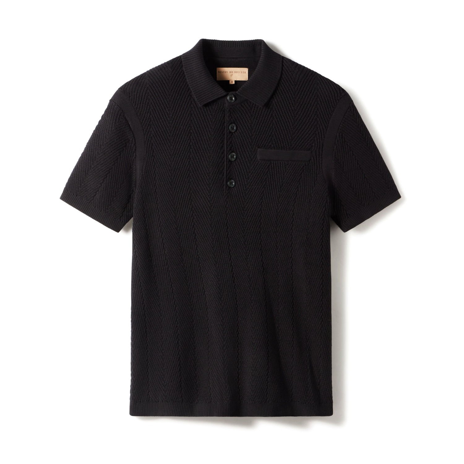 Weston Jon Boucher Men's Alastair Slim Fit Knit Polo - Pitch Black In Black
