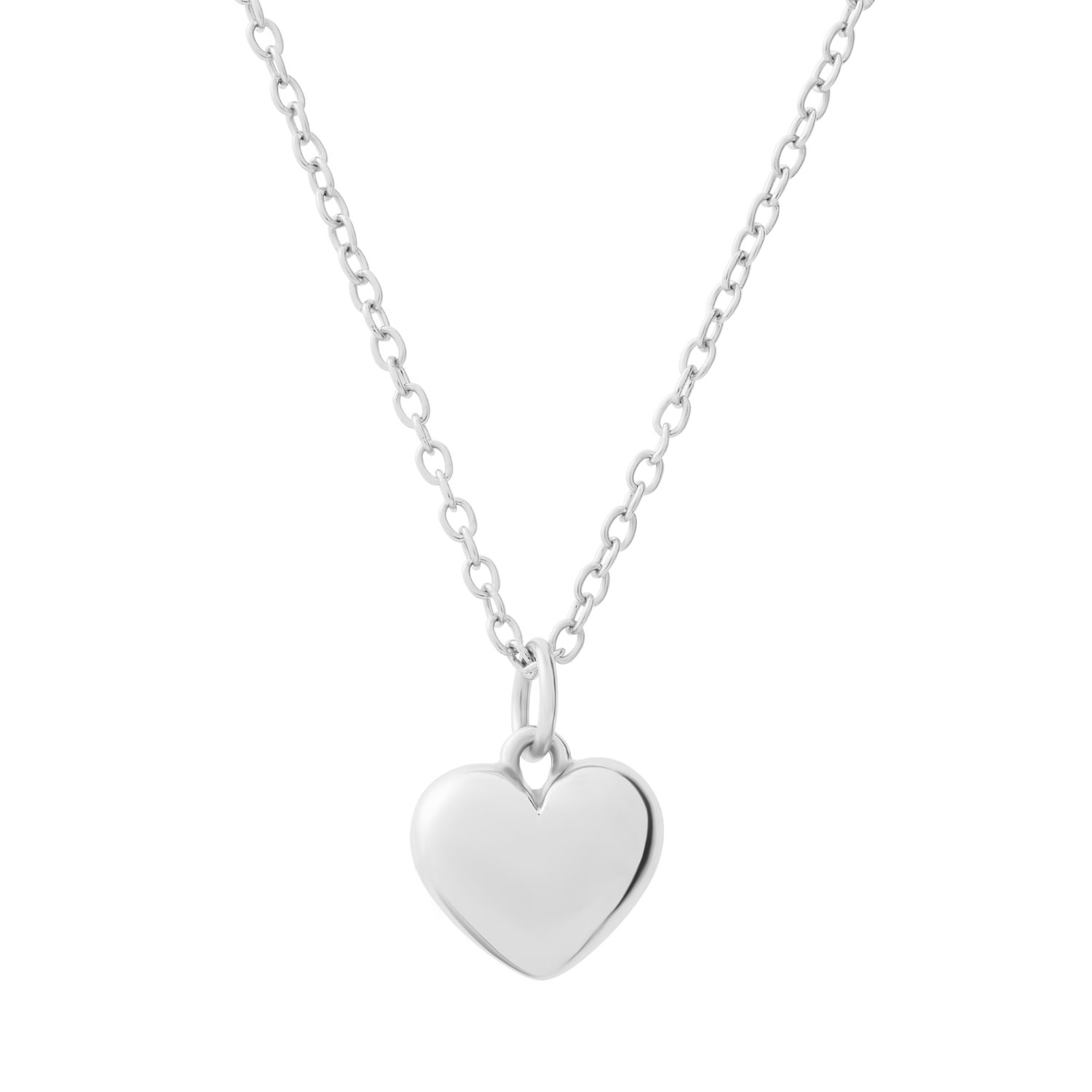 Women’s Puffed Heart Necklace - Silver Cartilage Cartel
