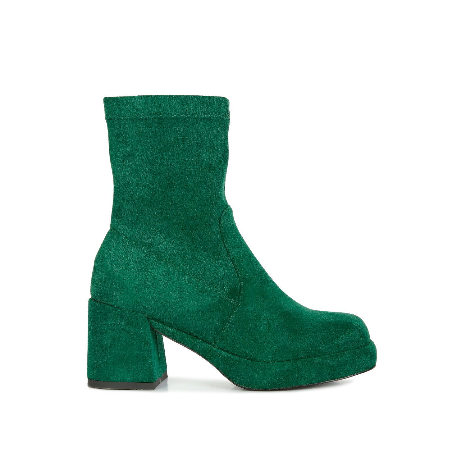 Women’s Two Cubes Dark Green Stretch Suede Ankle Boots 8 Uk Rag & Co.