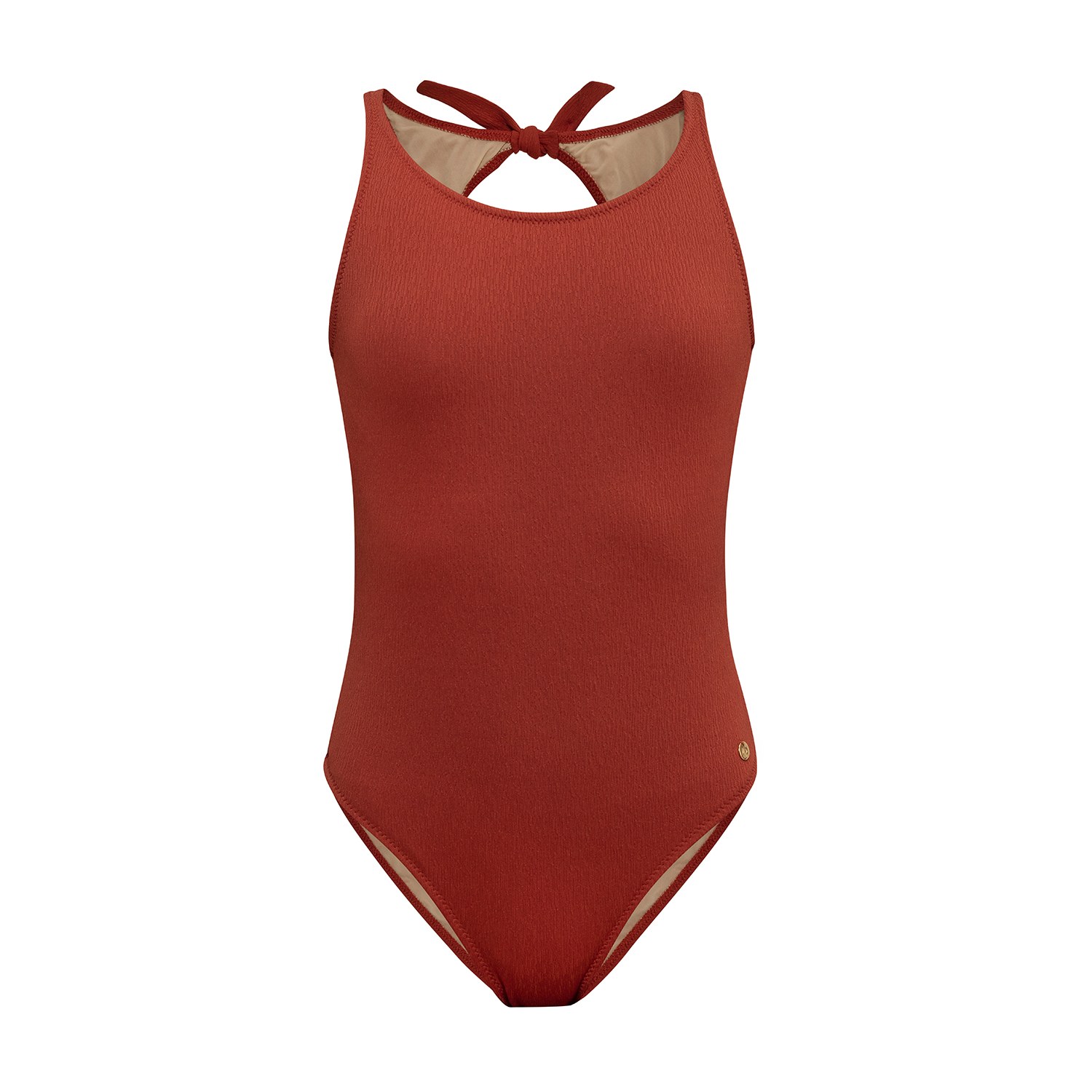 Women’s Red Sahara Athletic Swimsuit With Special Fabric Color Medium Carando