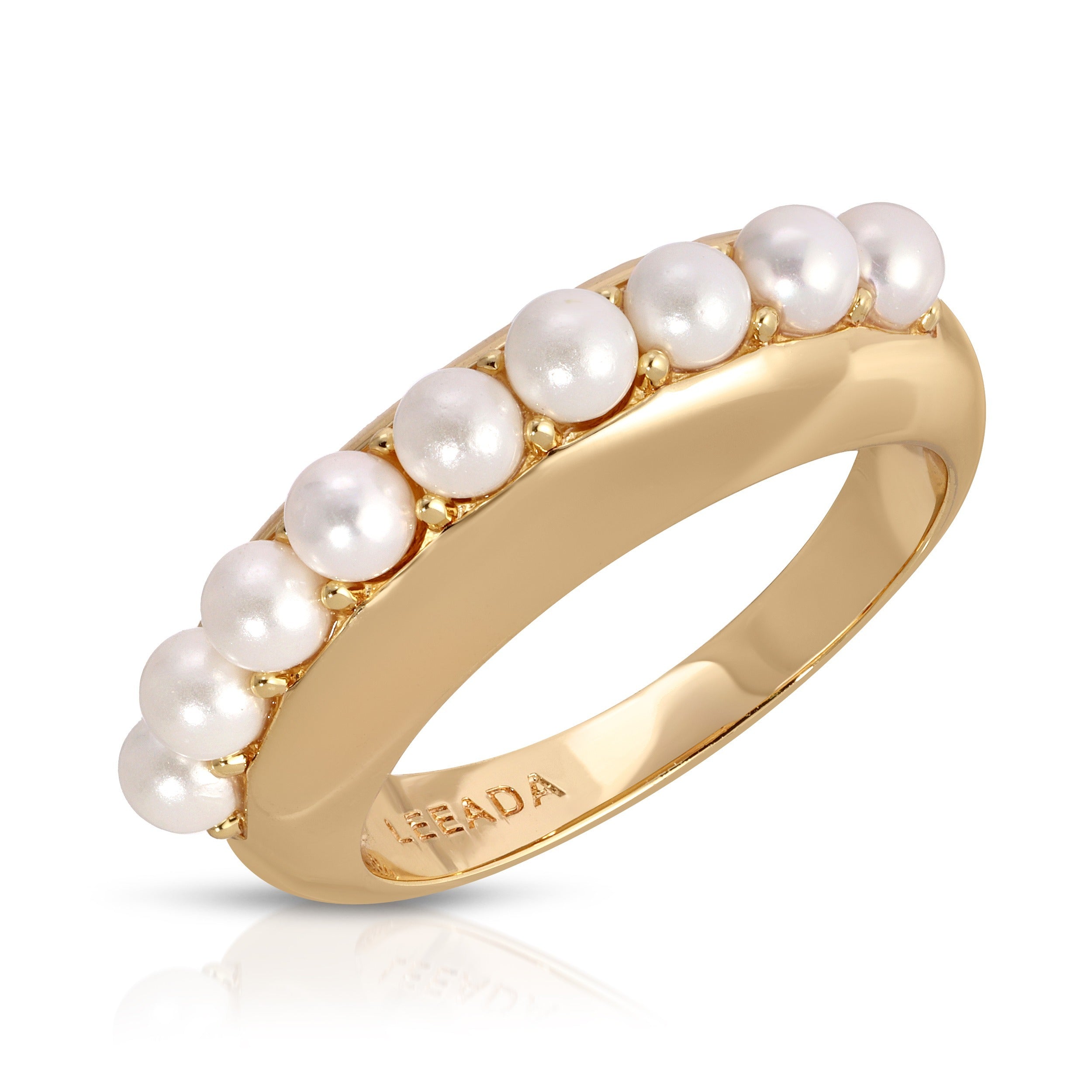 Women’s Gold Pomona Pearl Ring Leeada Jewelry