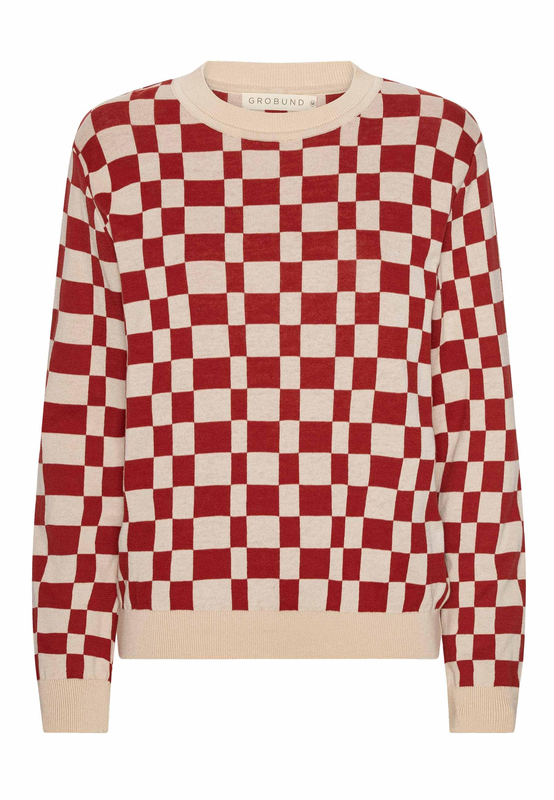 Grobund Women's Red  Frida Knitted Blouse - The One With The Tintin Pattern