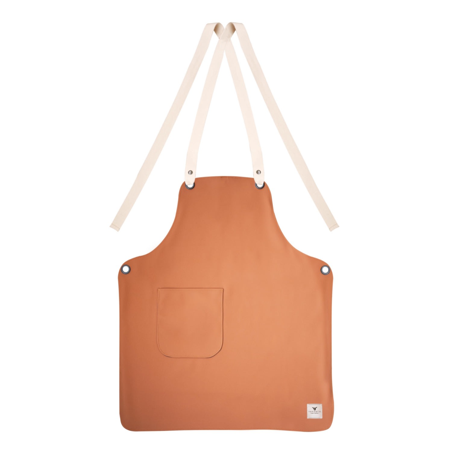 Brown Minimalist Vegan Leather Gardening Apron, Terracota One Size Yako & Co