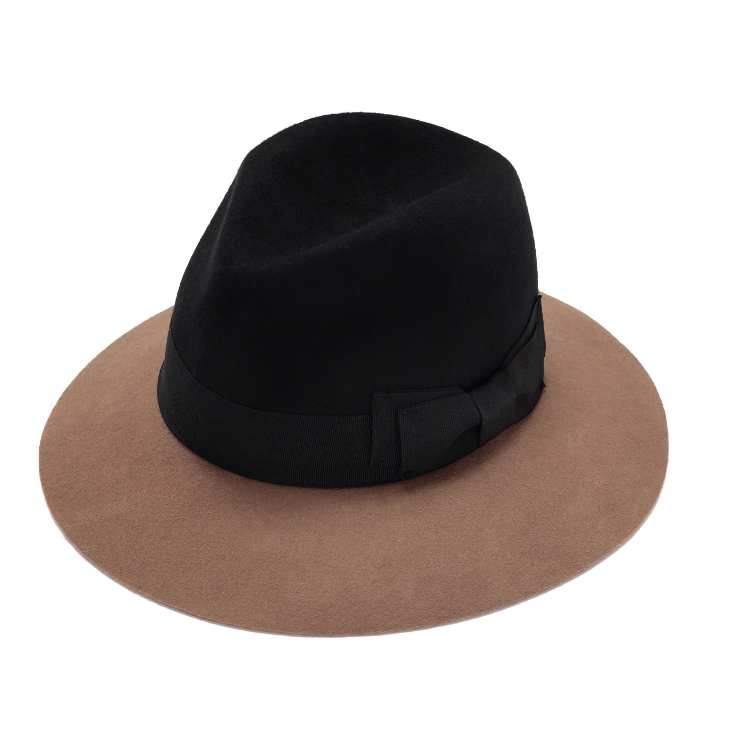 Women’s Brown Wide Brim Two Tone Fedora 57Cm Justine Hats