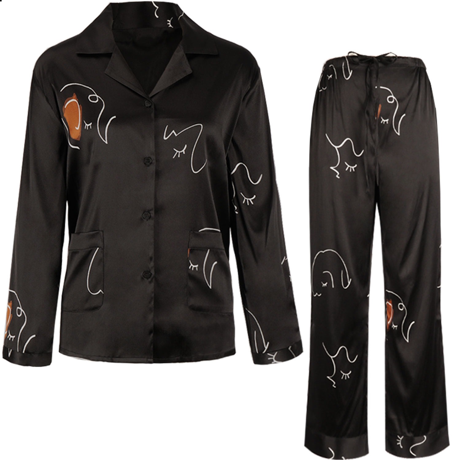 Not Just Pajama Women's The Dream Long Pajamas 2-piece Set - Black In Black