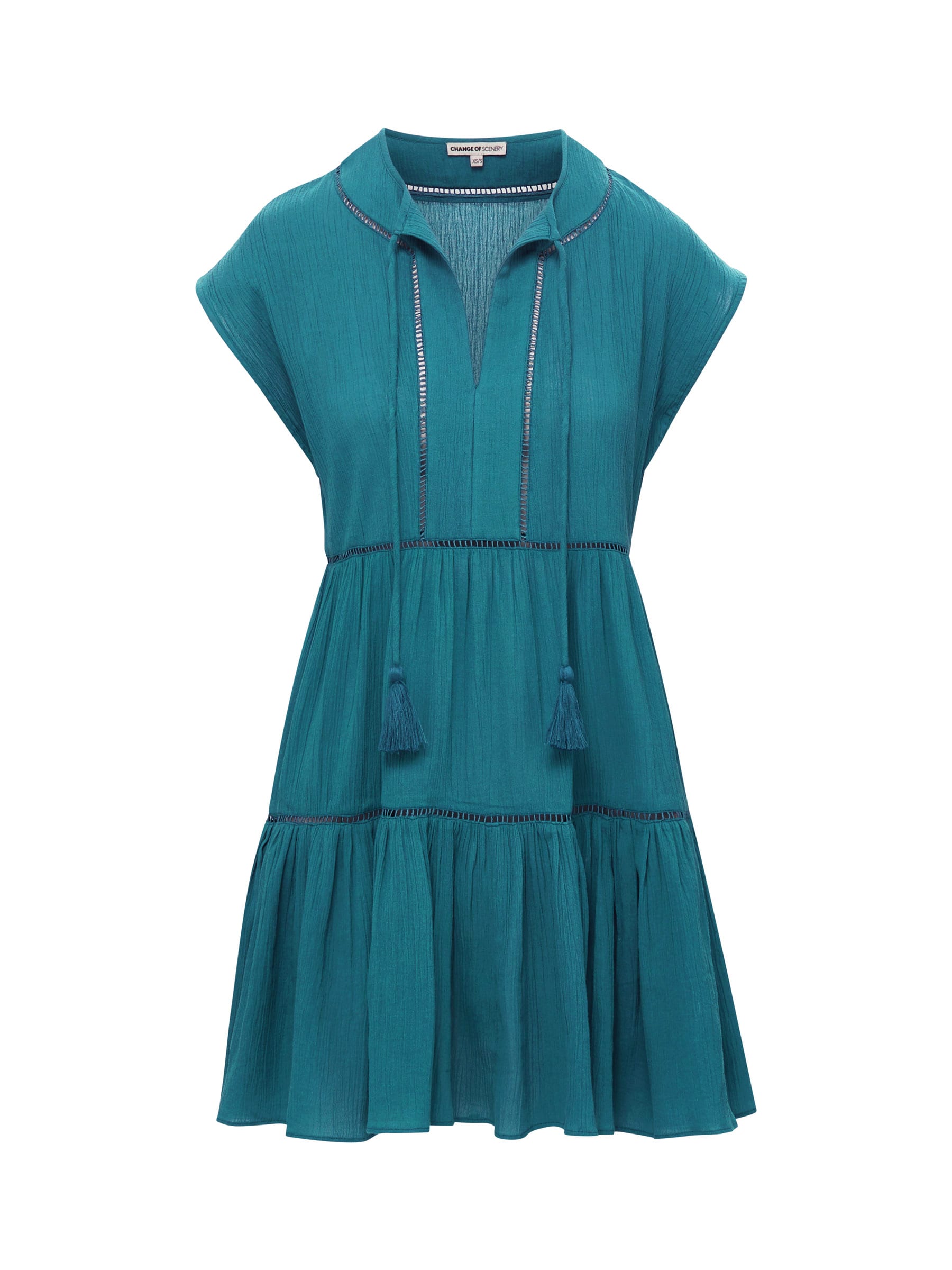 Change Of Scenery Women's Green / Blue Gari Dress In Jungle Green In Green/blue