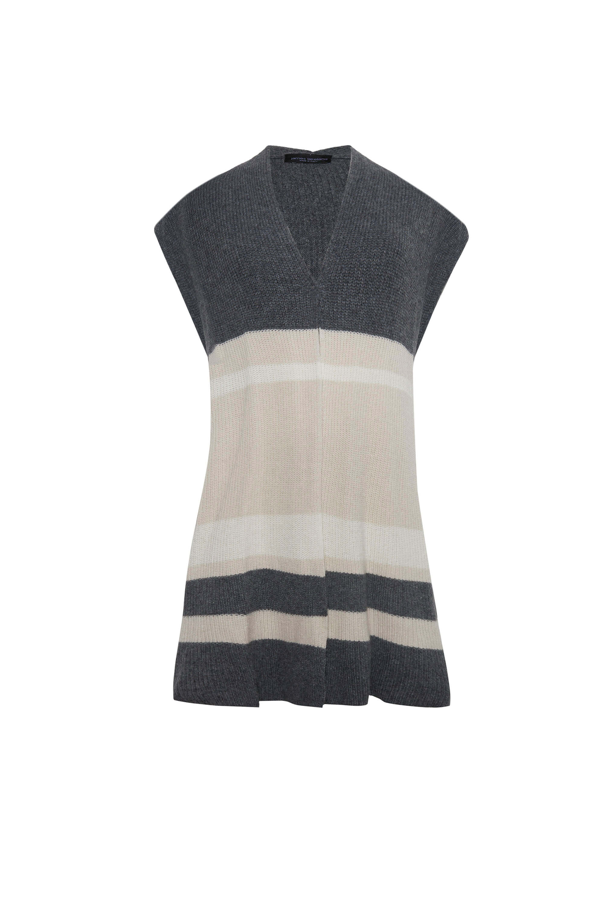 Striped Sleeveless Cardigan