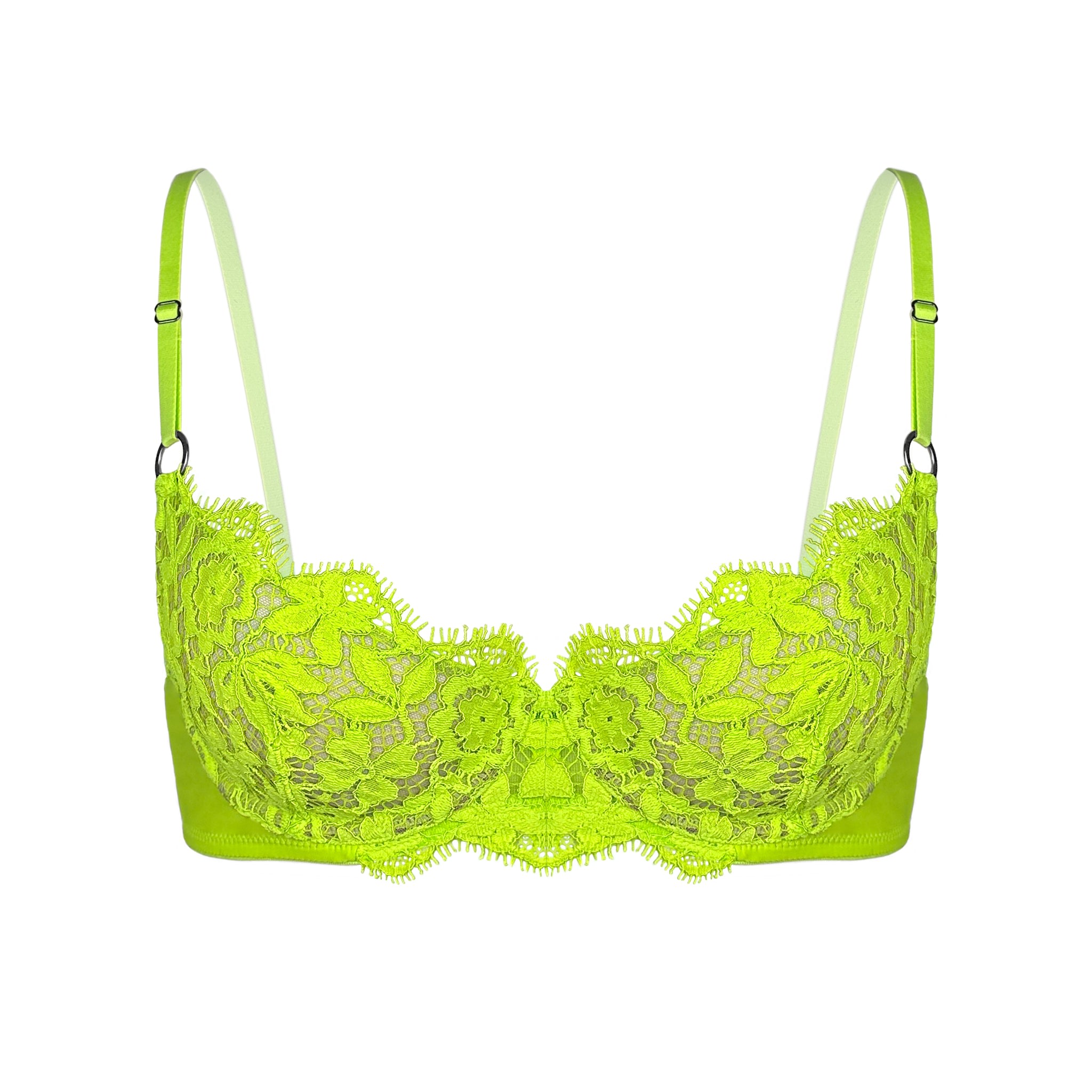 Women’s Frisson Lace Demi Bra Acid Green 36C Monique Morin Lingerie