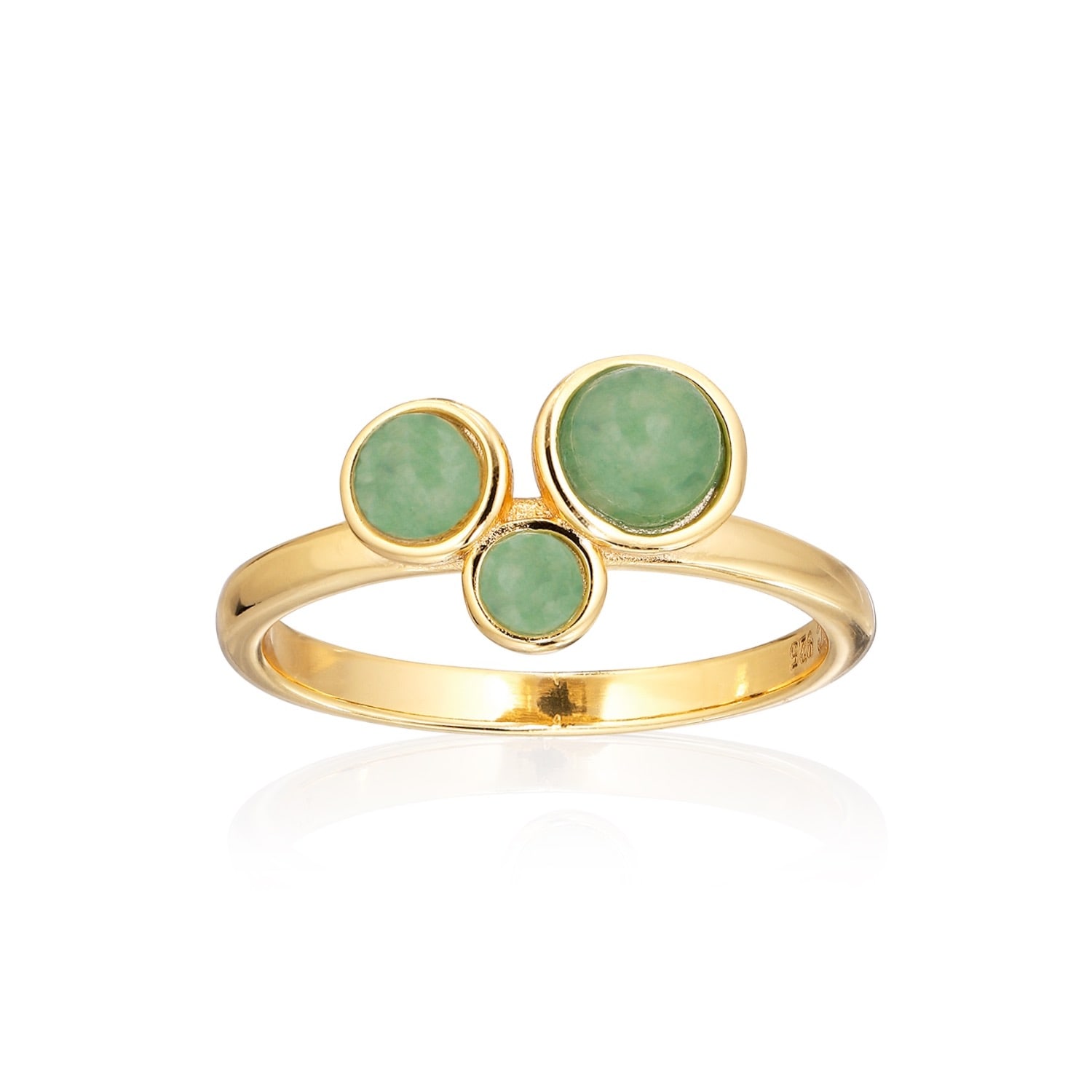 Alura Copenhagen Jewellery Women's Gold / Green Ocean Ring With Aventurine