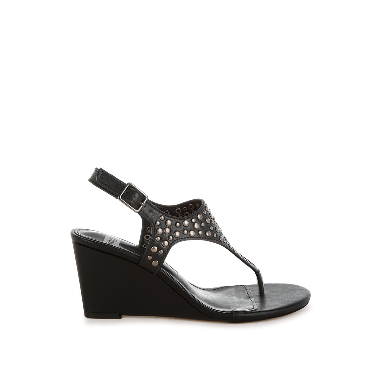 Rag & Co Women's Sappho Studded Thong Toe Wedges In Black In Black