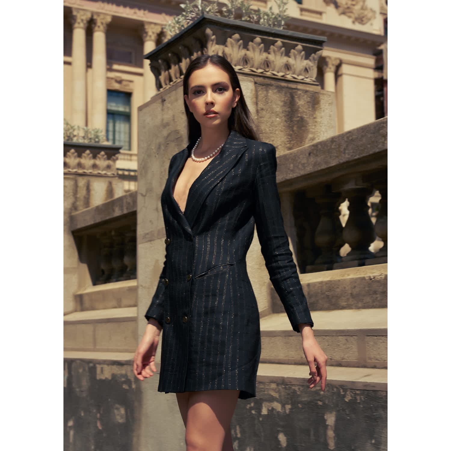 chinese dress ladies DUBLIN Italian Linen Blazer in Navy  Christina's Luxuries