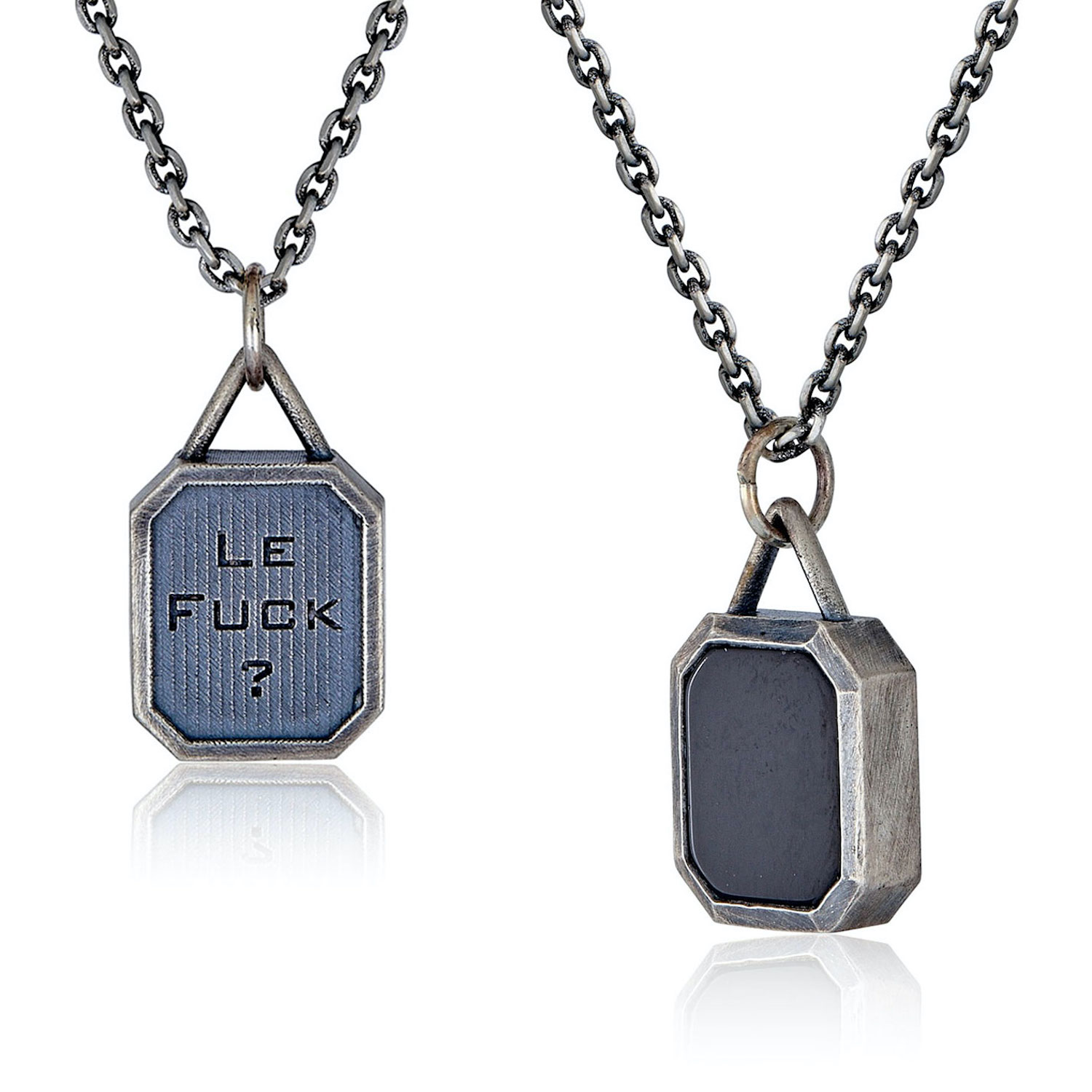Cartography Men's Black / Silver Le Fuck? - Black Onyx Necklace In Sterling Silver