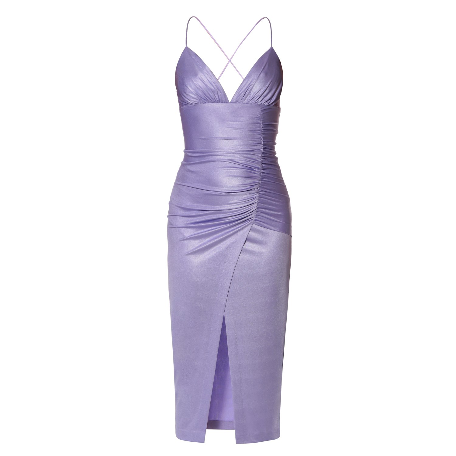 Aggi By Halewski Women's Pink / Purple Tessa Lavender Pearl Midi Dress In Pink/purple