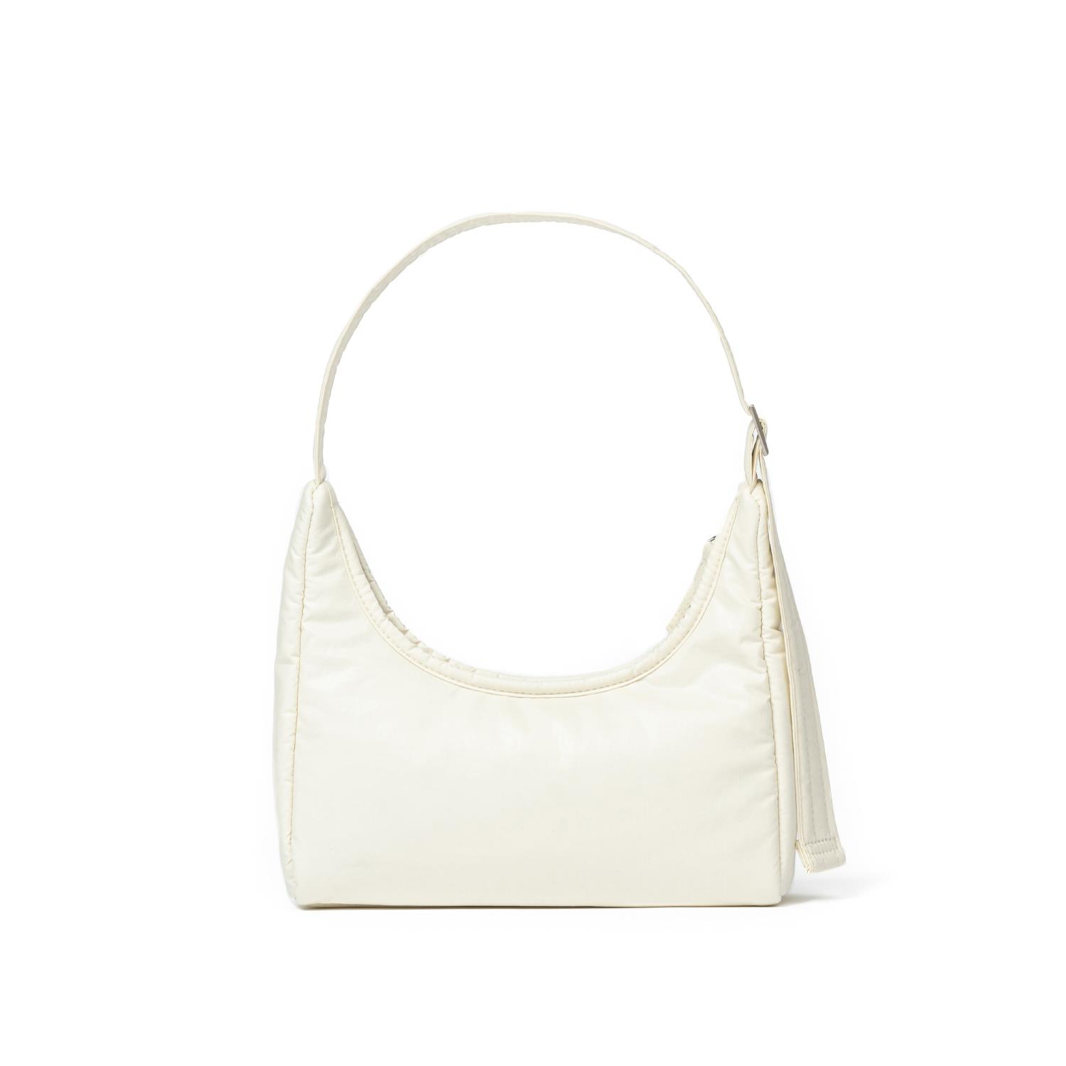 Leather Textured Shoulder Bag - Ivory | HAH ARCHIVE | Wolf