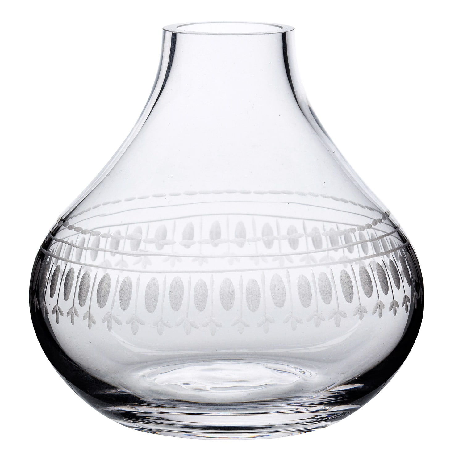 A Hand-Engraved Crystal Vase With Ovals Design The Vintage List