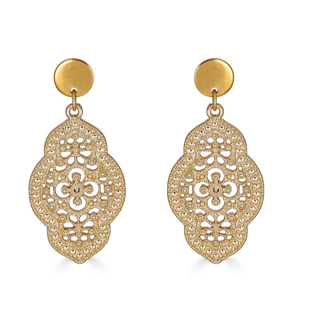 Loni Paul Jewelry Women's Oval Gold Lace Earring