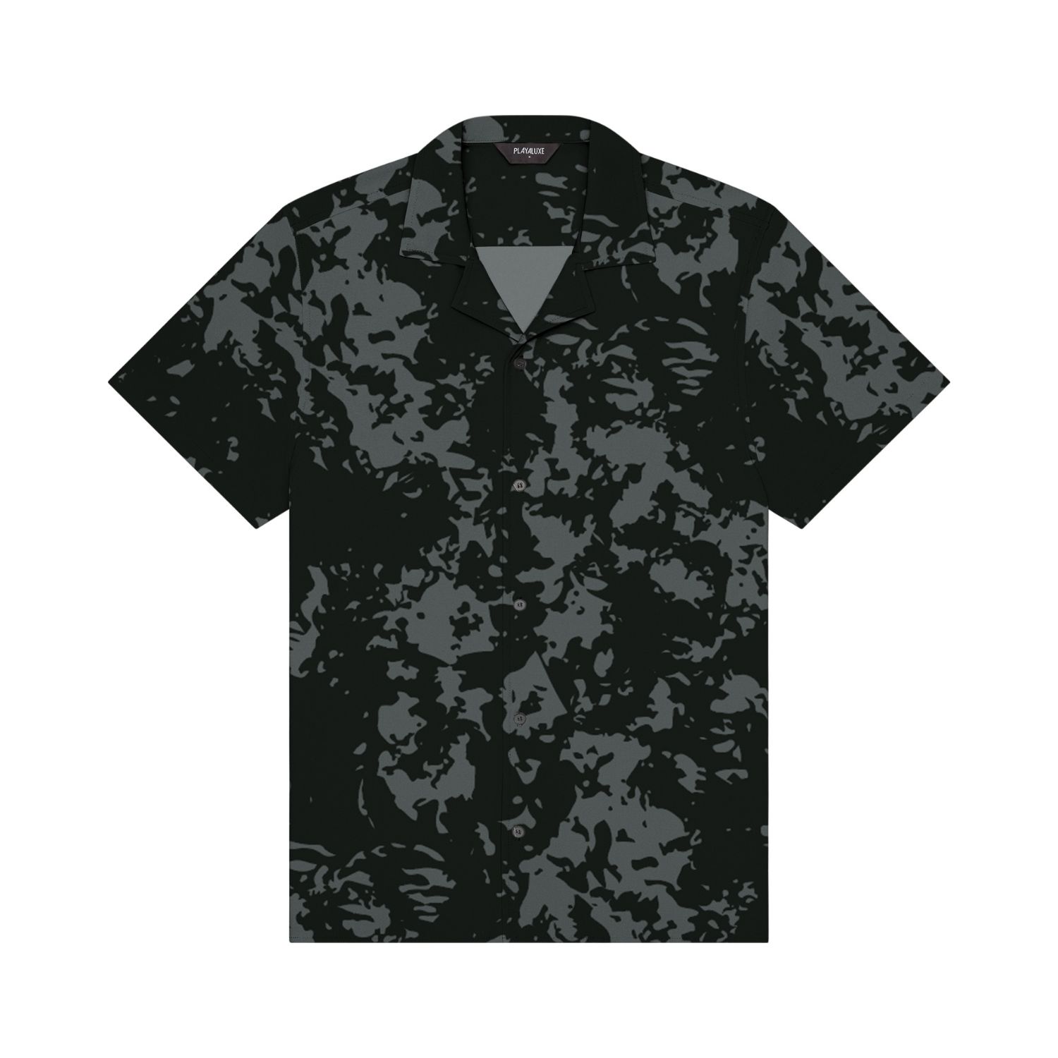 Playaluxe Men's Grey Charcoal Haze Cabana Shirt In Grey