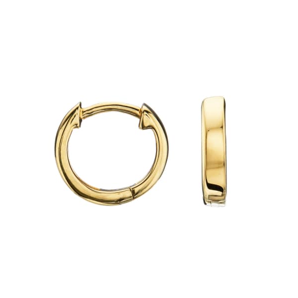Lily & Roo Small Solid Gold Plain Huggie Hoop Earrings