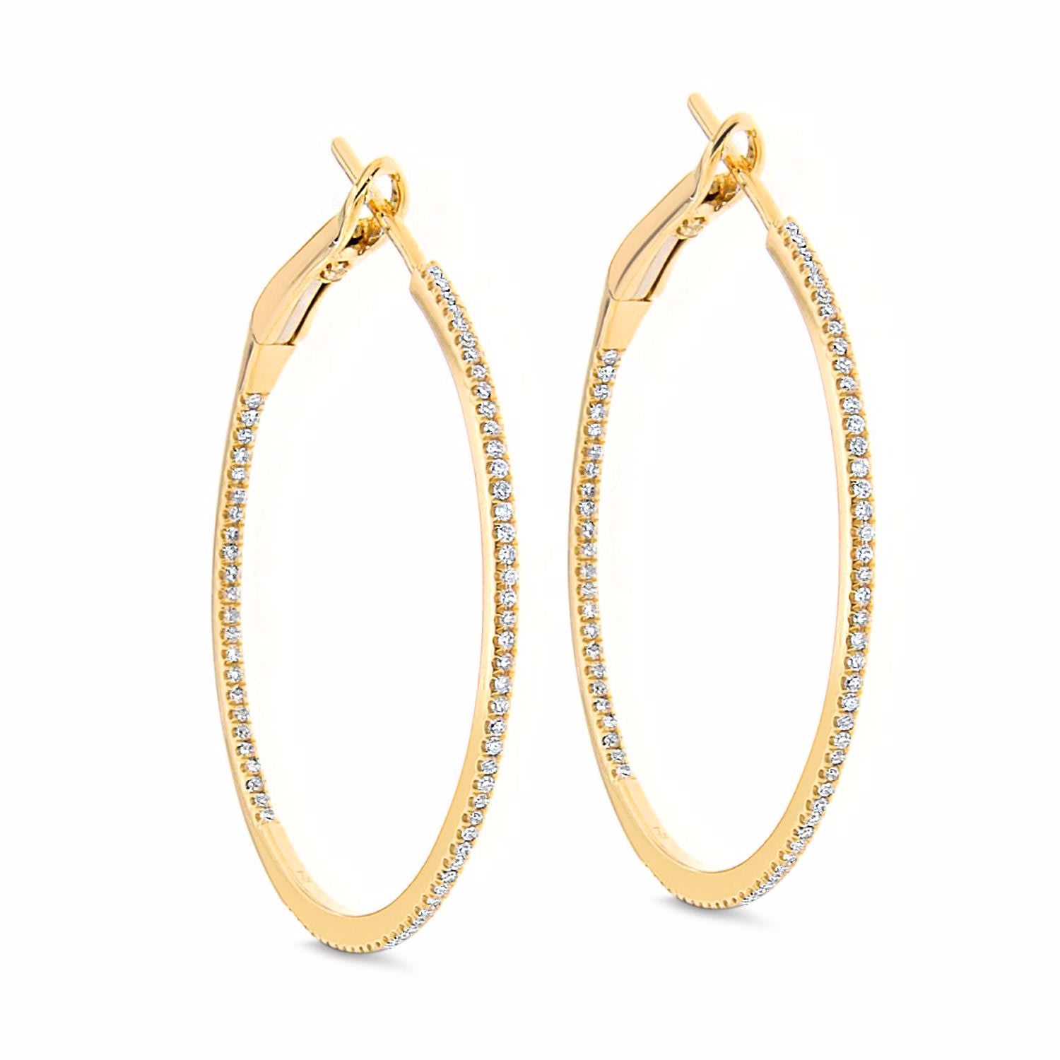 Women’s In/Out Diamond Hoops 18K Yellow Gold Cosanuova