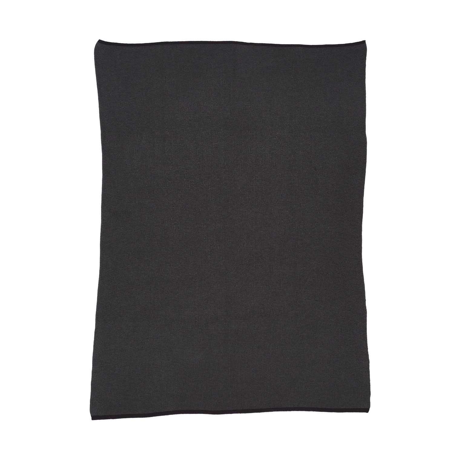 In2green Merino Wool Sustainable Knit Solid Textured Throw Blanket - Wool Cardigan - Black