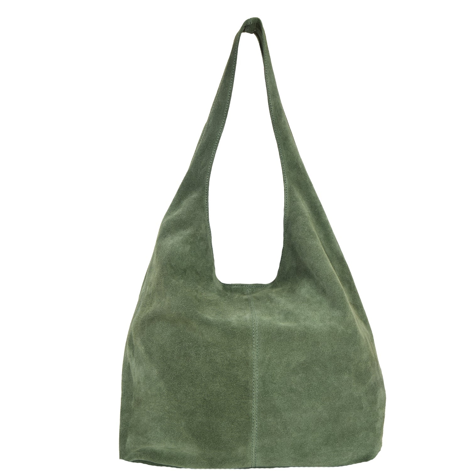 Women’s Olive Green Suede Leather Hobo Boho Shoulder Bag Brix+Bailey