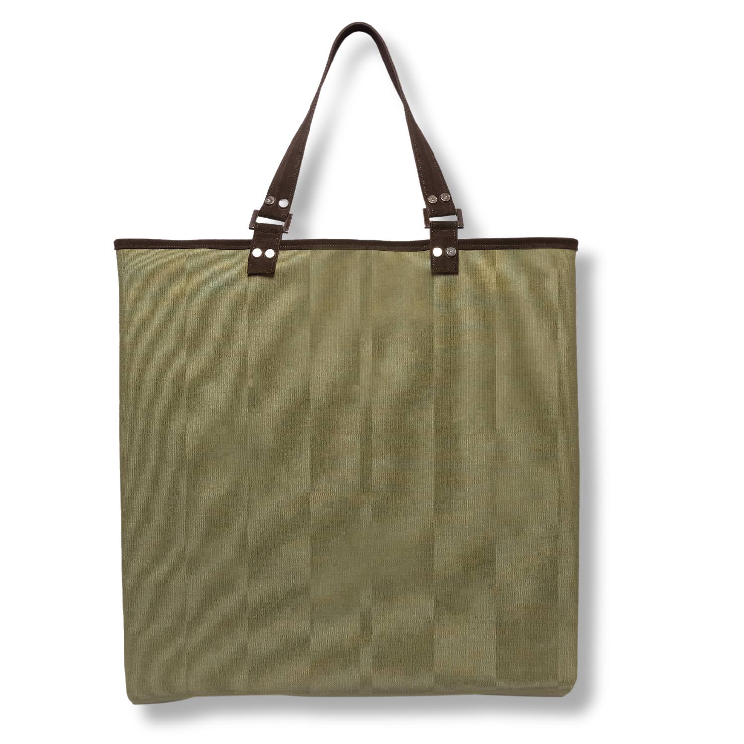 Men’s Green Salina Tote Canvas Military Large Pier Sicilia