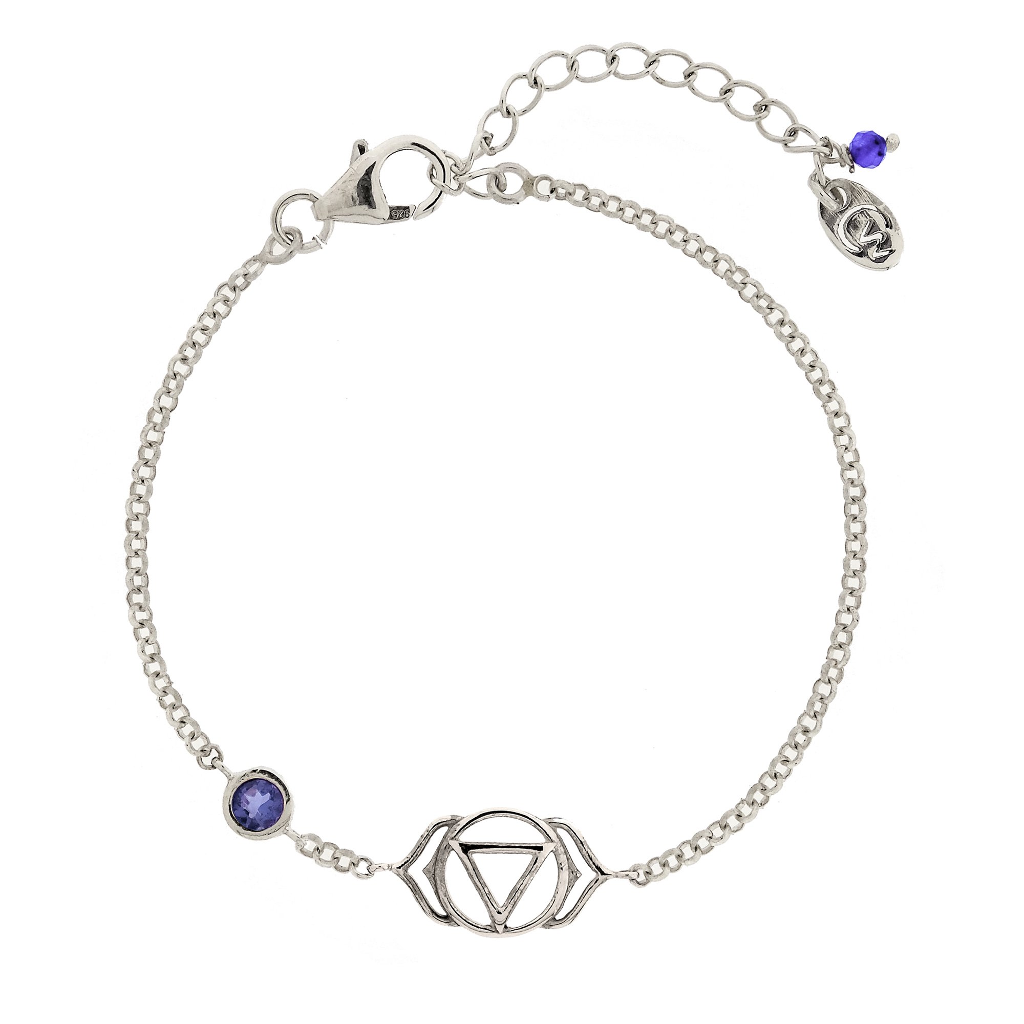 Charlotte's Web Jewellery Women's Third Eye Chakra Silver Bracelet - Iolite In Silver