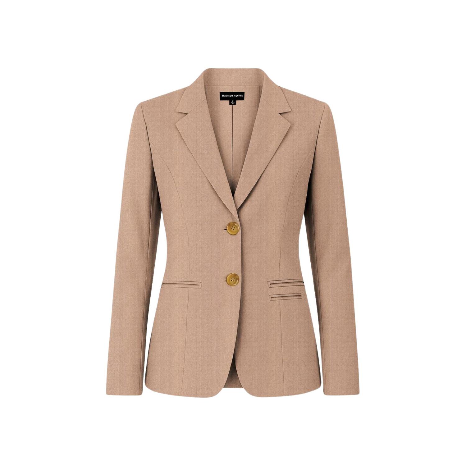 Madison / Savile Women's Neutrals The Estate Camel Pinstripe Blazer In Sand