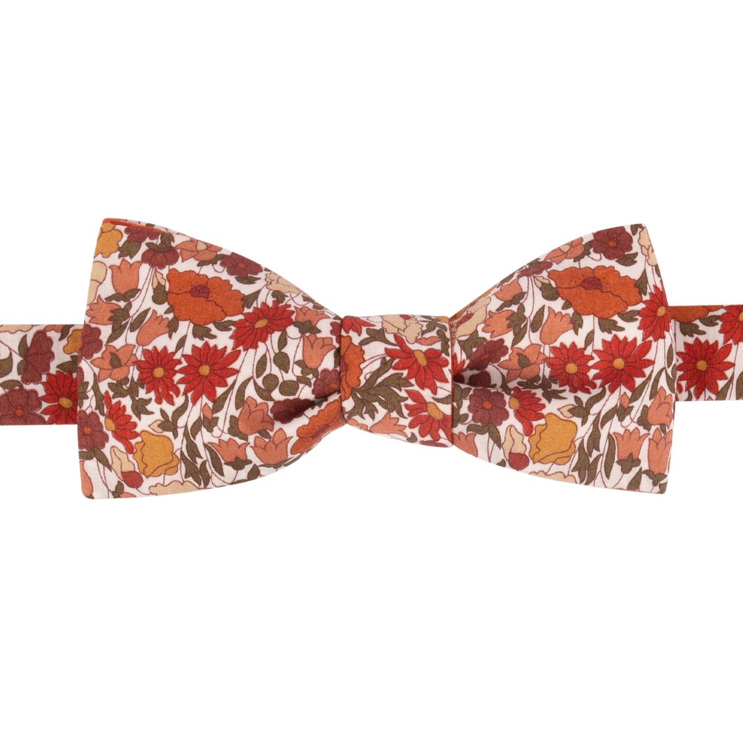 Le Colonel Men's Brown / Yellow / Orange Liberty Poppy Squirrel Bow Tie In Multi