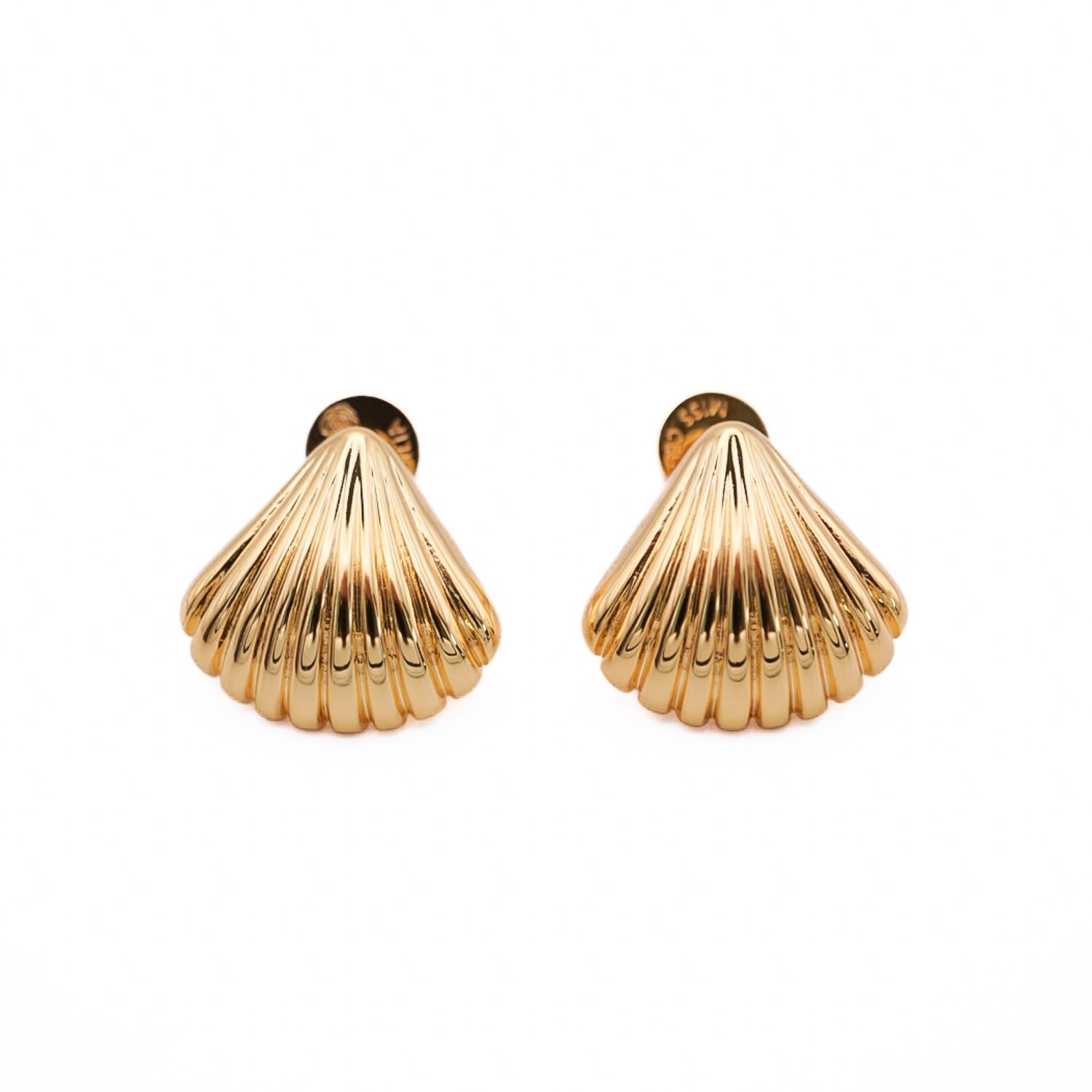 Miss Cecilia Women's Gold Shell Ear Studs In Gold