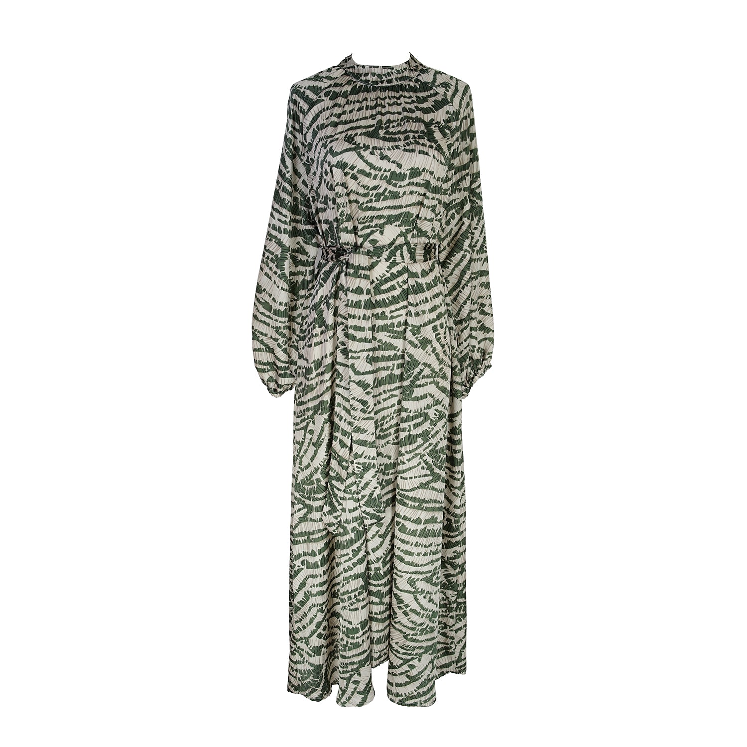 Jennafer Grace Women's Green / White Sweeping Palm Roper Maxi Dress In Green/white