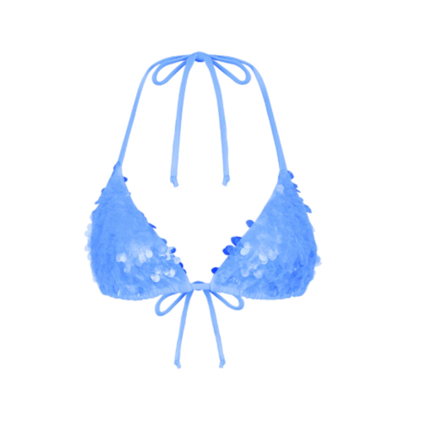 Oceanus Swimwear Women's Sienna Sequin Embroidery Bikini Top - Blue In Blue