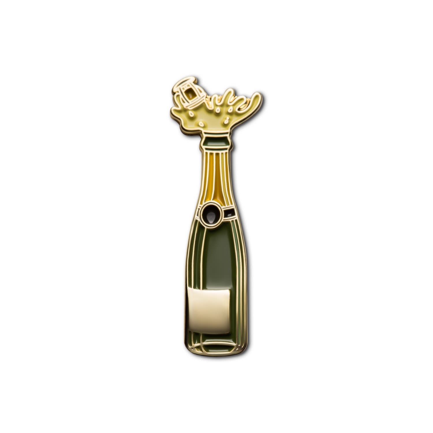 Women’s Green Enamel Pin Champagne Make Heads Turn