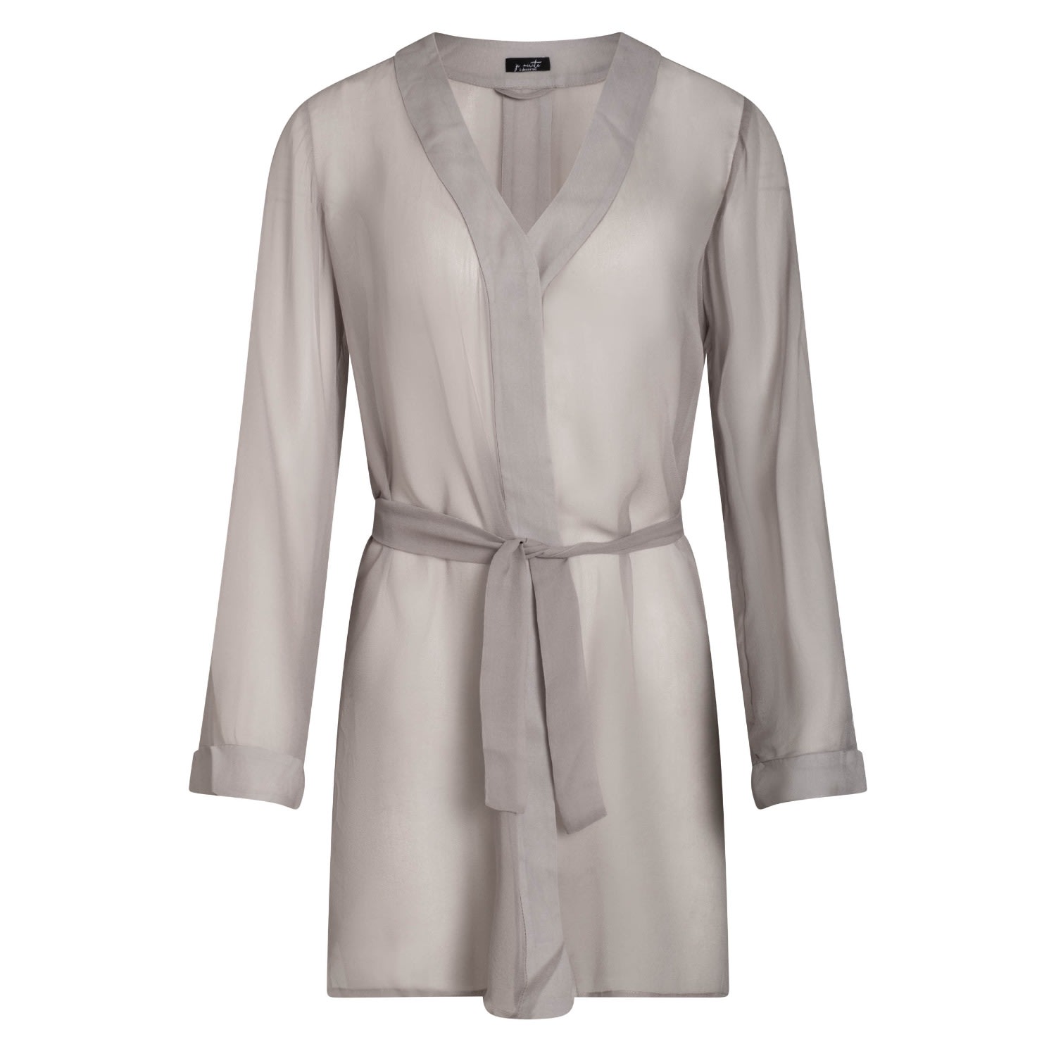 Je Mérite (i Deserve) Women's Silver / Grey Donna Silk Chiffon Shirt Dress In Argento Grey In Grey