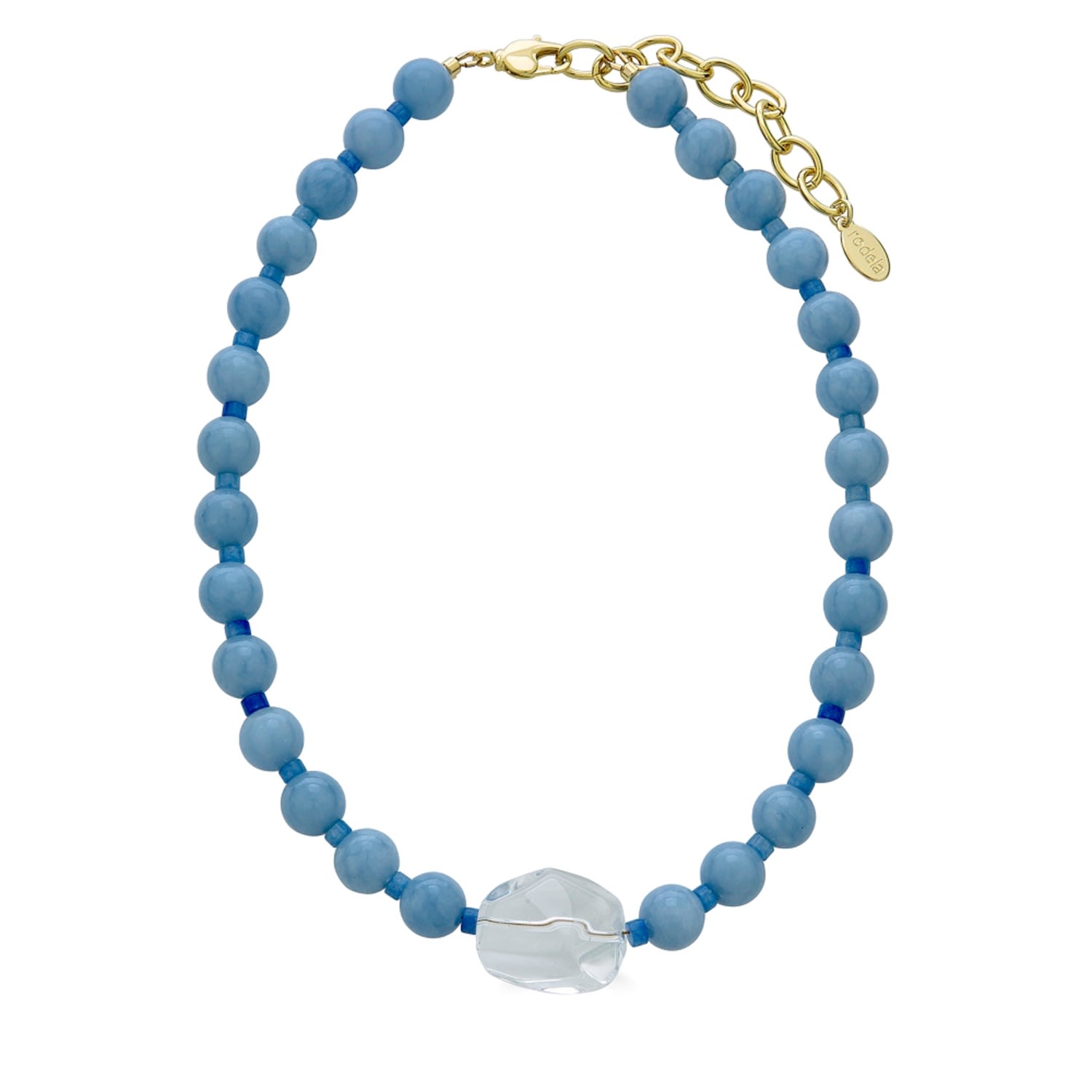 Women’s Blue Isabel Angelite And Crystal Quartz Necklace Rodela