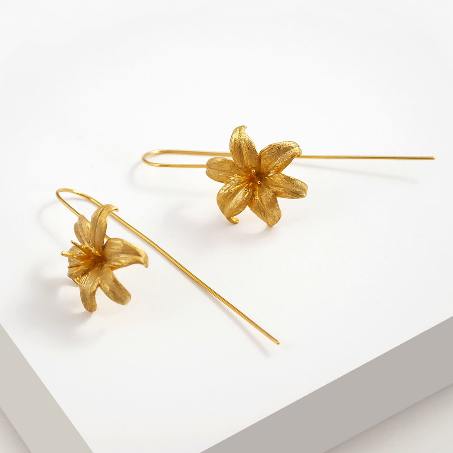 Sweet Lily Drop Gold Earrings | MARIE JUNE Jewelry | Wolf