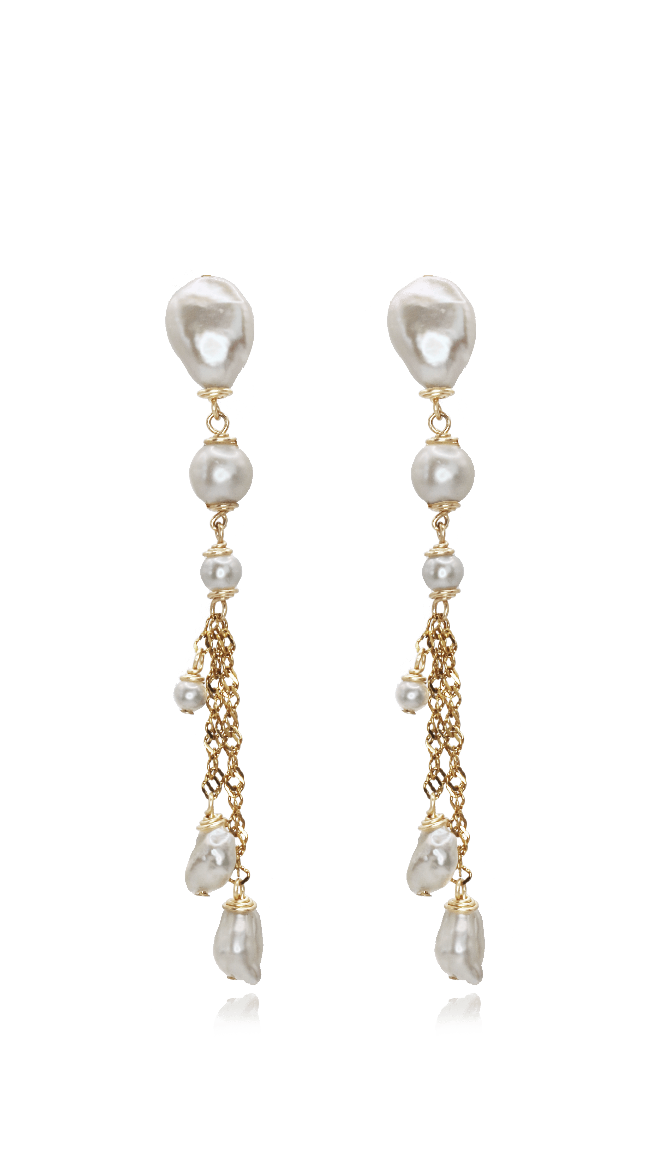 Marquise Swim Women's Gold / White Earrings - Parade Gold & White Pearl In Multi