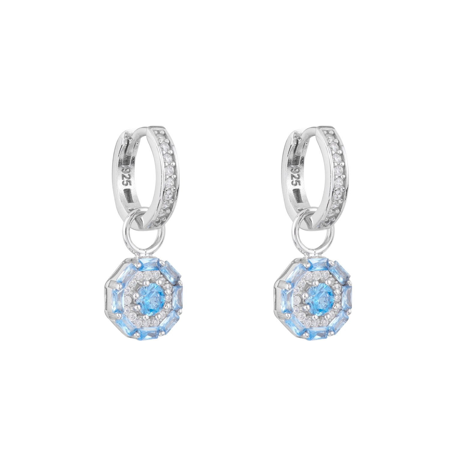 Ballinger Women's Blue / Gold Something Blue Aquamarine March Birthstone Drop Bridal Earrings: Silver In Multi