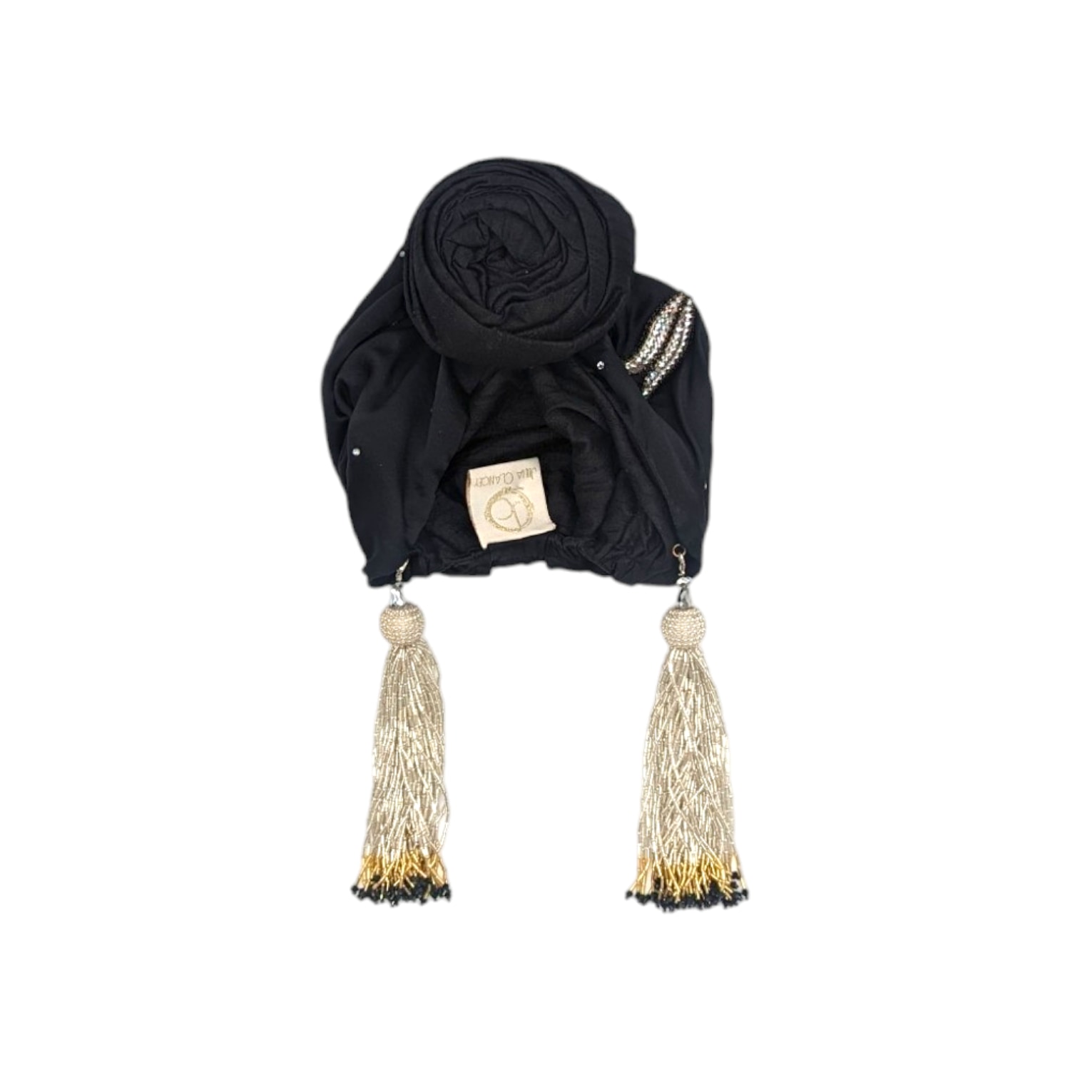 Women’s Edith Dragonfly Black Silk Luxe Turban One Size Julia Clancey