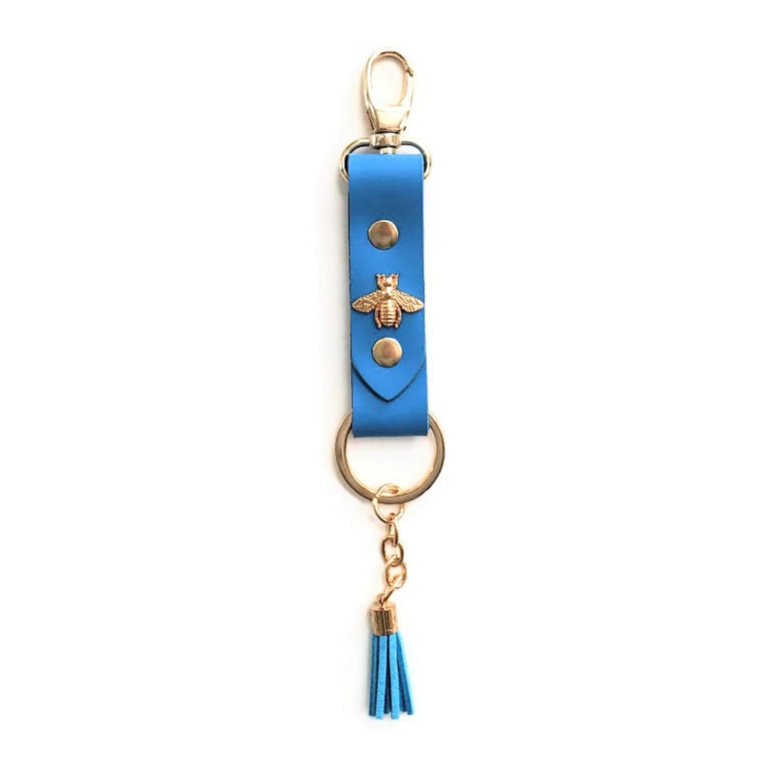 Angela Valentine Handbags Sky Blue Bee Keychain With Tassel