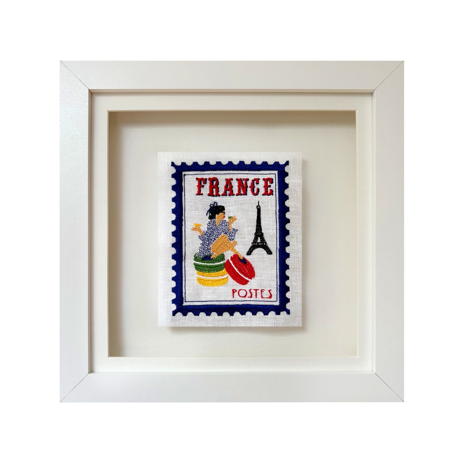 Lilly Loves Blue / Gold / Red Paris Embroidered Stamp Artwork