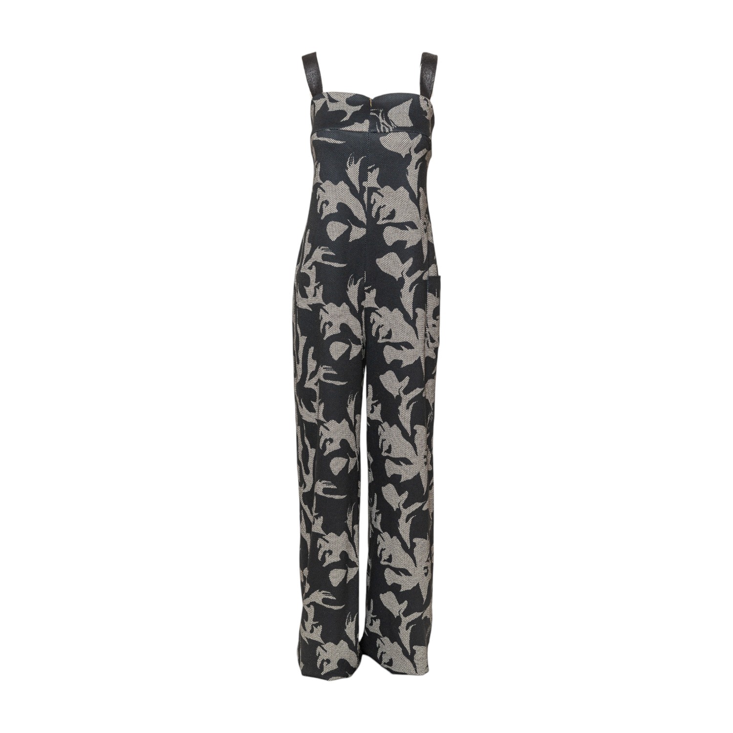 Artista Women's Black / Grey Tracey Zipped Shoulder Strap Jumpsuit In Black